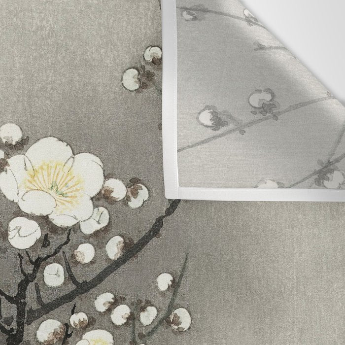 Ohara Koson, Blossoming Tree And Full Moon - Vintage Japanese Woodblock Print Wall Tapestry Gallery Image 3