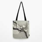 Ohara Koson, Blossoming Tree And Full Moon - Vintage Japanese Woodblock Print Tote Bag Gallery Image 2