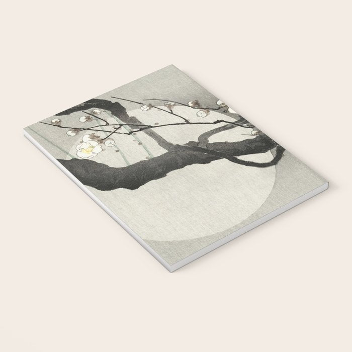 Ohara Koson, Blossoming Tree And Full Moon - Vintage Japanese Woodblock Print Notebook Gallery Image 3