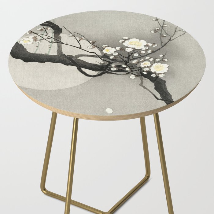 Ohara Koson, Blossoming Tree And Full Moon - Vintage Japanese Woodblock Print Side Table Gallery Image 2