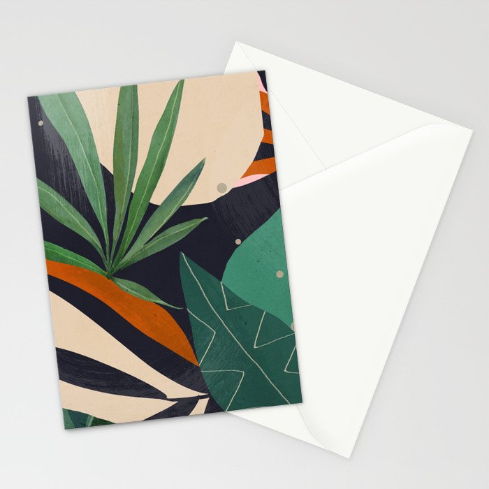 Abstract Art Tropical Leaves 41 Stationery Card Gallery Image 2