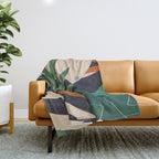 Abstract Art Tropical Leaves 41 Throw Blanket Gallery Image 1