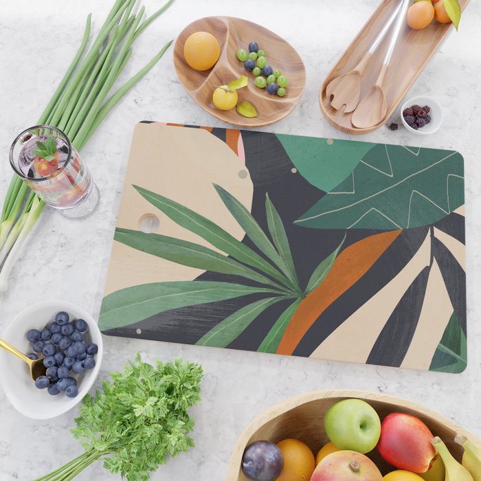 Abstract Art Tropical Leaves 41 Cutting Board Gallery Image 2
