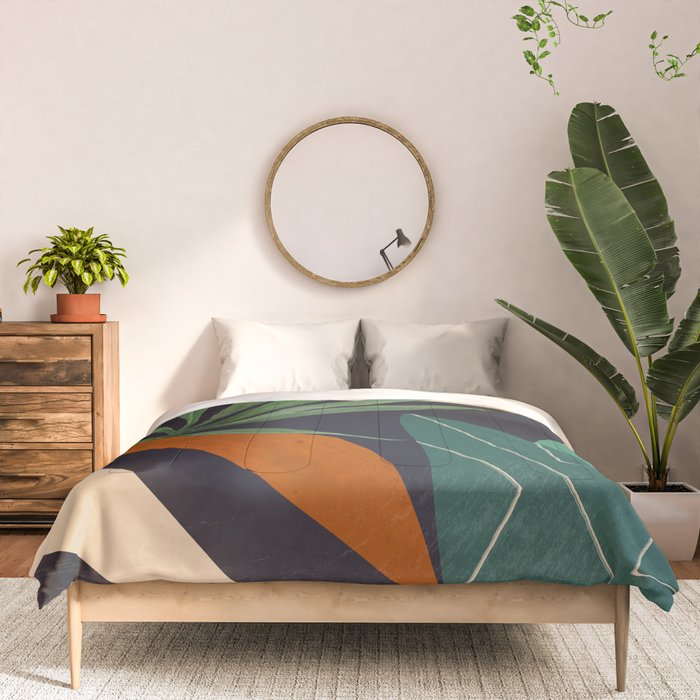 Abstract Art Tropical Leaves 41 Comforter Gallery Image 3