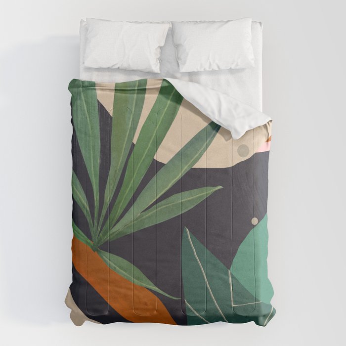 Abstract Art Tropical Leaves 41 Comforter Gallery Image 6