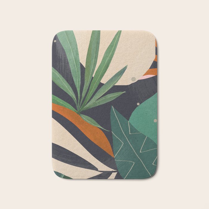 Abstract Art Tropical Leaves 41 Bath Mat Gallery Image 1