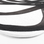 Black And White Minimalist Mid Century Abstract Ink Art Circle Swirls Black Circles Minimal Bath Mat Gallery Image 3