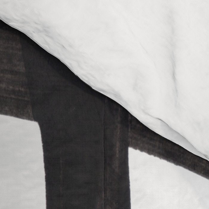 Black And White Minimalist Mid Century Abstract Ink Art Circle Swirls Black Circles Minimal Comforter Gallery Image 4