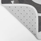 Black And White Minimalist Mid Century Abstract Ink Art Circle Swirls Black Circles Minimal Bath Mat Gallery Image 2