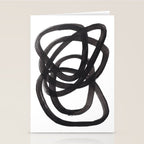 Black And White Minimalist Mid Century Abstract Ink Art Circle Swirls Black Circles Minimal Stationery Card Gallery Image 2