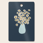 yellow flowers in blue vase Cutting Board Gallery Image 1