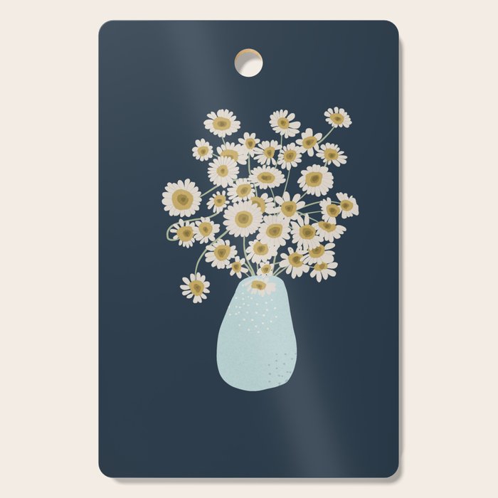 yellow flowers in blue vase Cutting Board Gallery Image 1