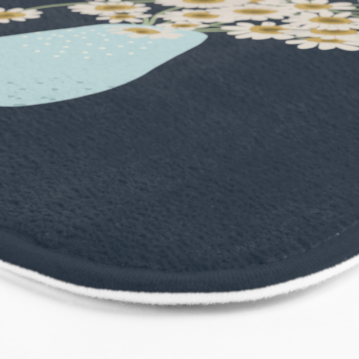 yellow flowers in blue vase Bath Mat Gallery Image 3
