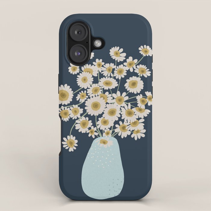 yellow flowers in blue vase iPhone Case Gallery Image 1