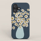 yellow flowers in blue vase iPhone Case Gallery Image 1