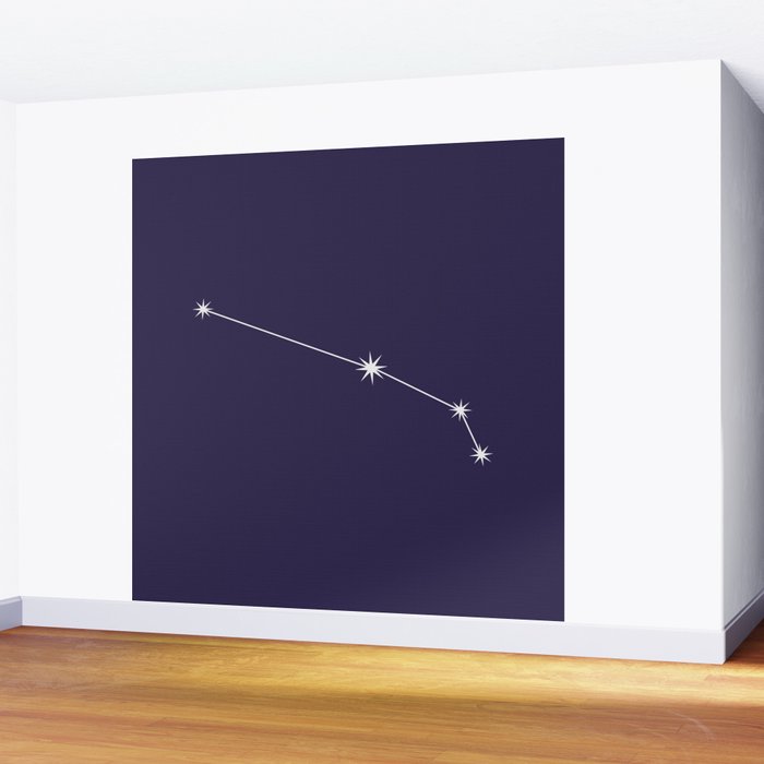 Aries Zodiac Star Constellation Line Art Dark Purple Wall Mural Gallery Image 2
