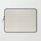 Bamako Textured Striped and Dotted Pattern in Pale Beige Cream and White Laptop Sleeve Gallery Image 1