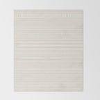 Bamako Textured Striped and Dotted Pattern in Pale Beige Cream and White Throw Blanket Gallery Image 2