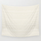 Bamako Textured Striped and Dotted Pattern in Pale Beige Cream and White Wall Tapestry Gallery Image 4