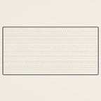 Bamako Textured Striped and Dotted Pattern in Pale Beige Cream and White Desk Mat Gallery Image 3