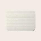 Bamako Textured Striped and Dotted Pattern in Pale Beige Cream and White Bath Mat Gallery Image 1