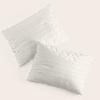 Bamako Textured Striped and Dotted Pattern in Pale Beige Cream and White Pillow Sham Gallery Image 3