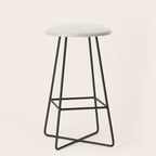Bamako Textured Striped and Dotted Pattern in Pale Beige Cream and White Stool Gallery Image 1