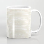 Bamako Textured Striped and Dotted Pattern in Pale Beige Cream and White Coffee Mug Gallery Image 1