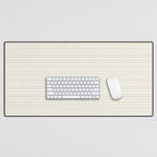 Bamako Textured Striped and Dotted Pattern in Pale Beige Cream and White Desk Mat Gallery Image 1