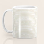 Bamako Textured Striped and Dotted Pattern in Pale Beige Cream and White Coffee Mug Gallery Image 3