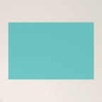 Bright Aqua Cyan Blue-Green Turquoise Solid  Welcome Mat Gallery Image 1
