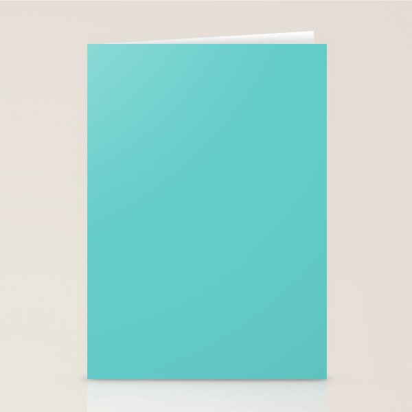 Bright Aqua Cyan Blue-Green Turquoise Solid  Stationery Card Gallery Image 2