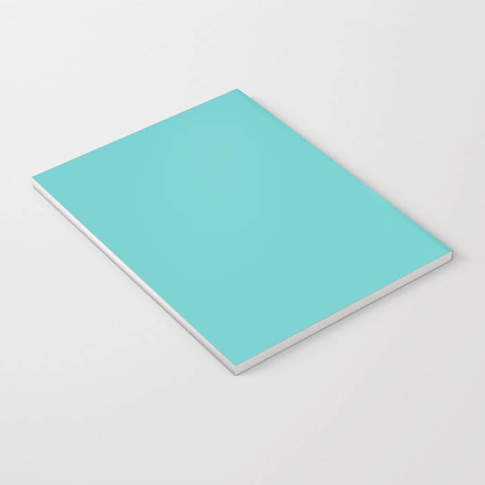 Bright Aqua Cyan Blue-Green Turquoise Solid  Notebook Gallery Image 3