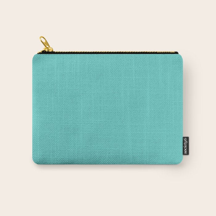 Bright Aqua Cyan Blue-Green Turquoise Solid  Carry All Pouch Gallery Image 1