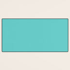 Bright Aqua Cyan Blue-Green Turquoise Solid  Desk Mat Gallery Image 3