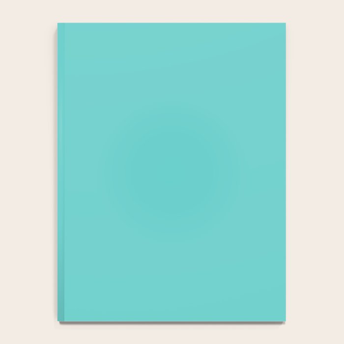 Bright Aqua Cyan Blue-Green Turquoise Solid  Notebook Gallery Image 4