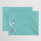 Bright Aqua Cyan Blue-Green Turquoise Solid  Placemat Gallery Image 1