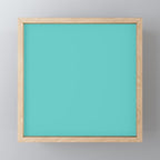 Bright Aqua Cyan Blue-Green Turquoise Solid  Mini Art Print Gallery Image 1