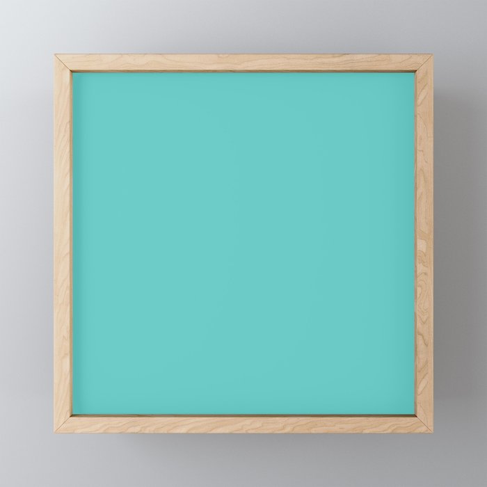 Bright Aqua Cyan Blue-Green Turquoise Solid  Mini Art Print Gallery Image 1