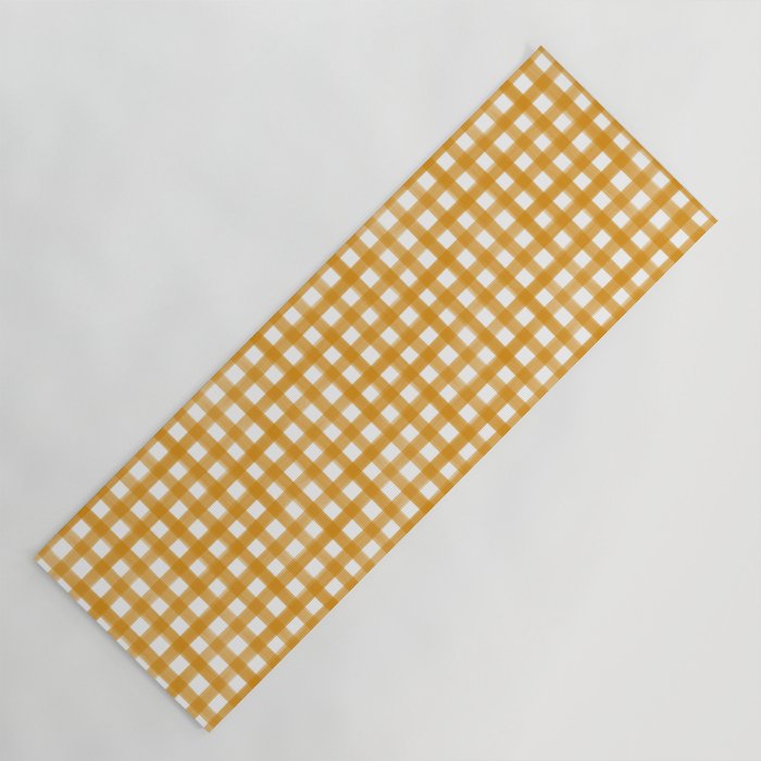 Watercolor Gingham - ochre on white  Yoga Mat Gallery Image 1