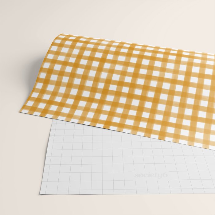 Watercolor Gingham - ochre on white  Wrapping Paper Gallery Image 2
