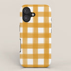Watercolor Gingham - ochre on white  iPhone Case Gallery Image 1