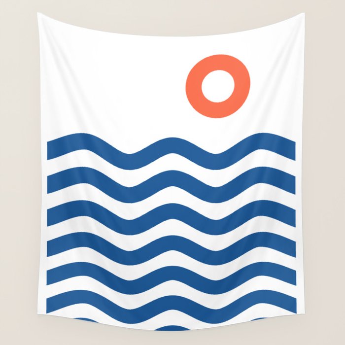 Nautical 02 Seascape Wall Tapestry Gallery Image 1