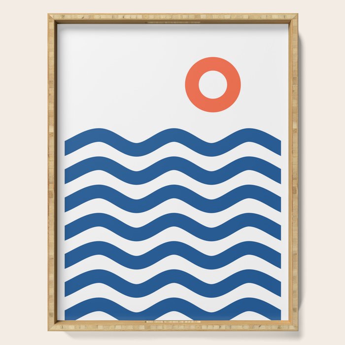 Nautical 02 Seascape Serving Tray Gallery Image 1