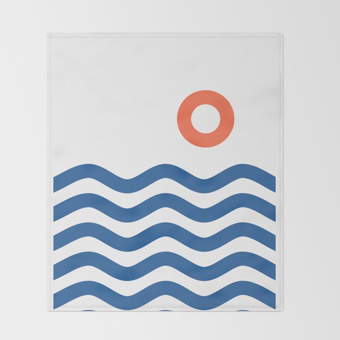 Nautical 02 Seascape Throw Blanket Gallery Image 2