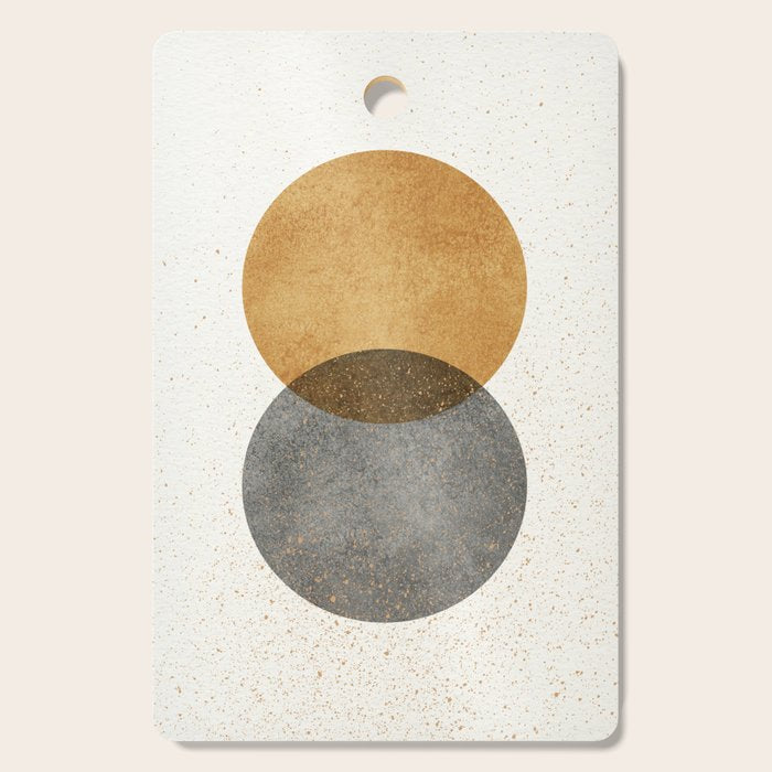 Circle Abstract - Gold Grey Texture Cutting Board Gallery Image 1