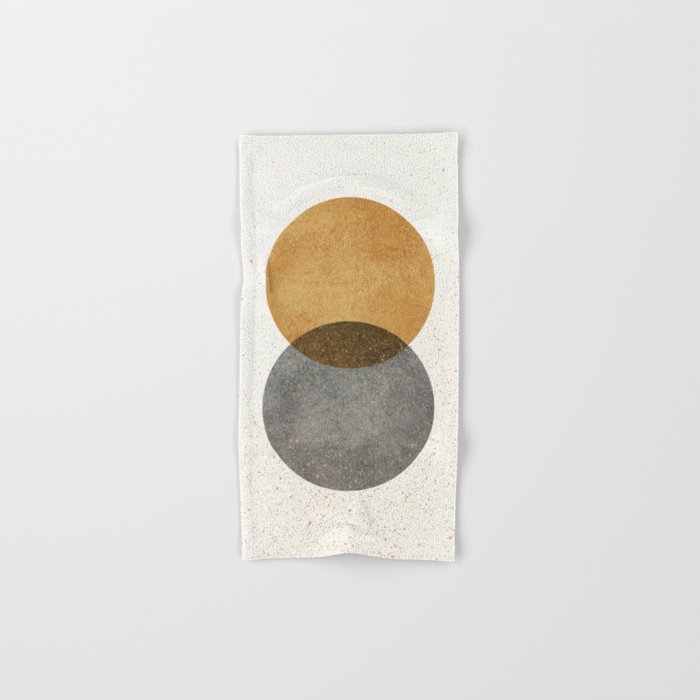 Circle Abstract - Gold Grey Texture Bath Towel Gallery Image 1