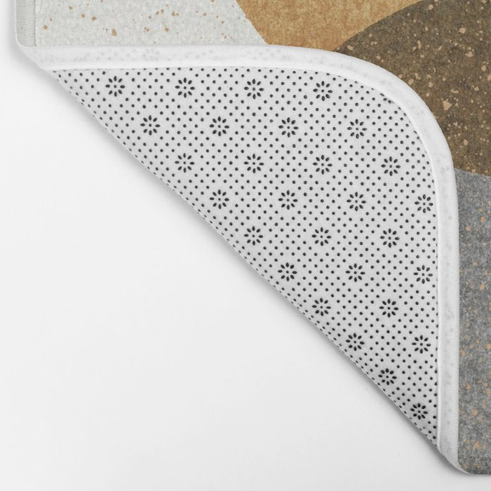 Circle Abstract - Gold Grey Texture Bath Mat Gallery Image 2