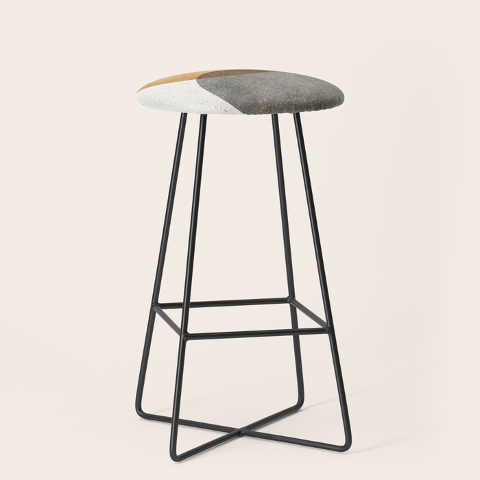 Circle Abstract - Gold Grey Texture Stool Gallery Image 1