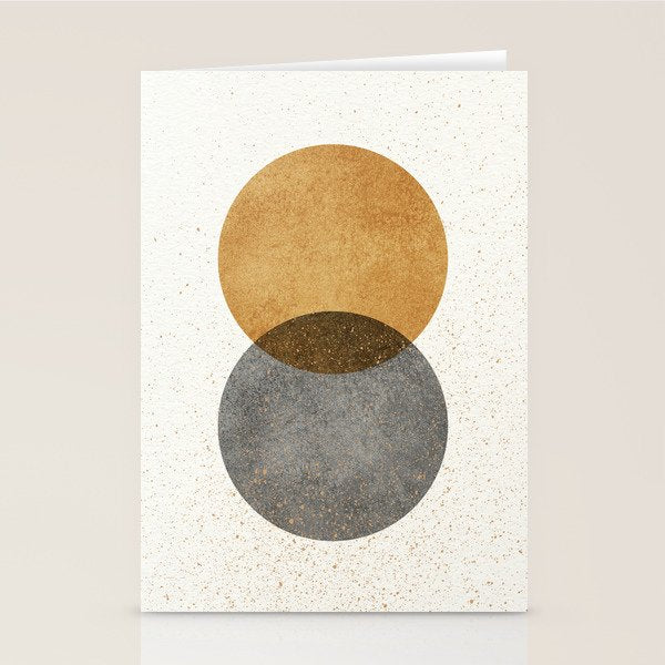 Circle Abstract - Gold Grey Texture Stationery Card Gallery Image 2